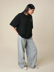 Matcha Morning Oversized Tee - Black