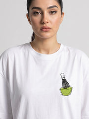 Matcha Morning Oversized Tee - White