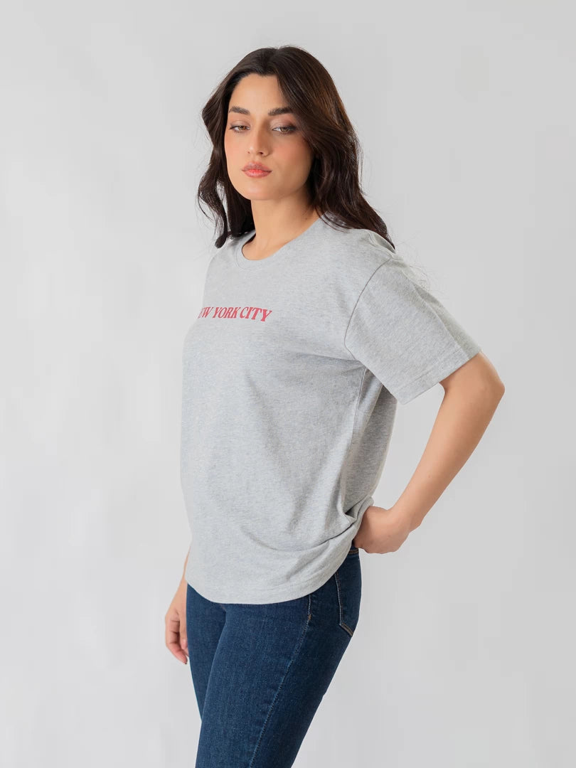 New York Tee - Heather Grey