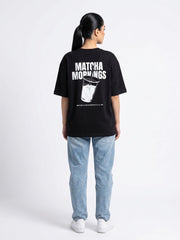 Matcha Morning Oversized Tee - Black