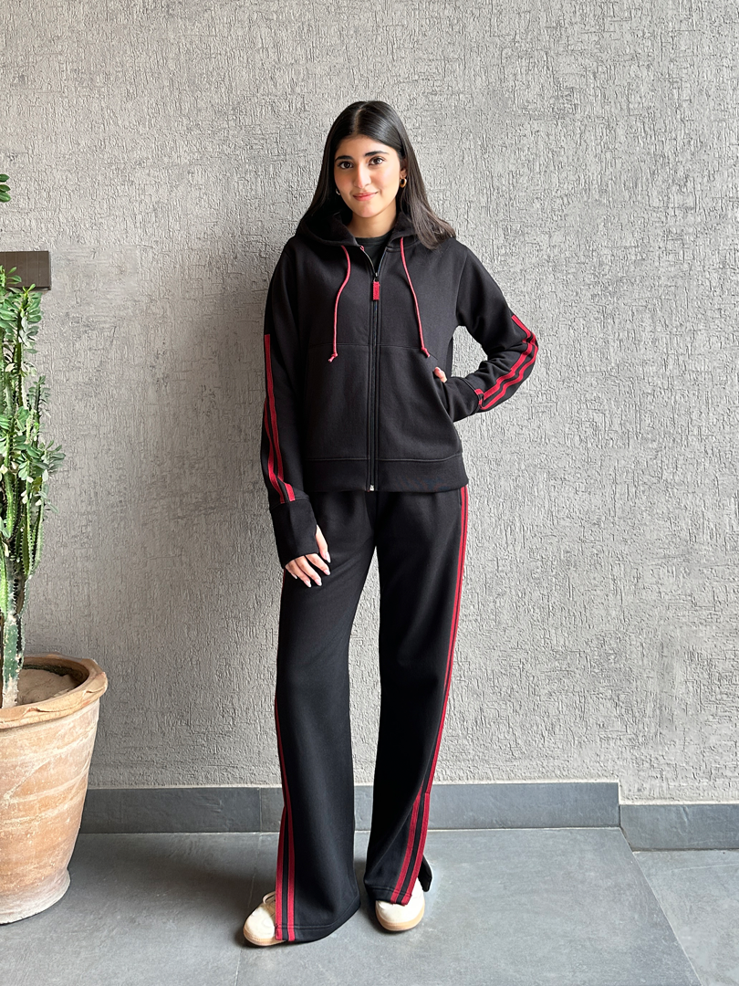 Quinn Hoodie Matching Set (Winter) - Black