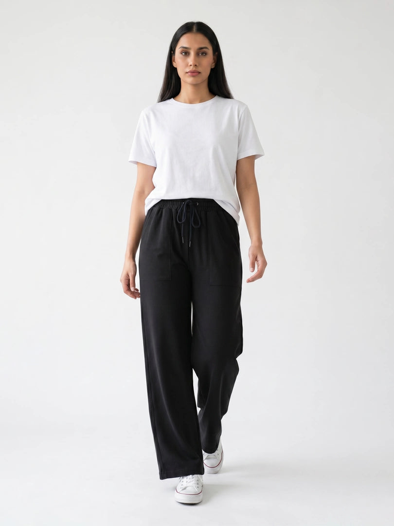 Belle Wide Leg Trouser (Summer) - Black