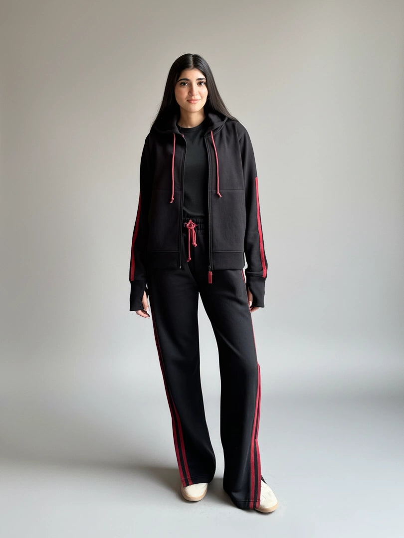 Quinn Hoodie Matching Set (Winter) - Black