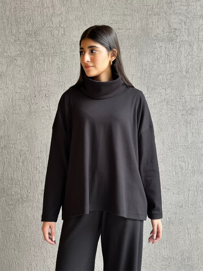 Yula High Neck (Winter) - Smoky Black