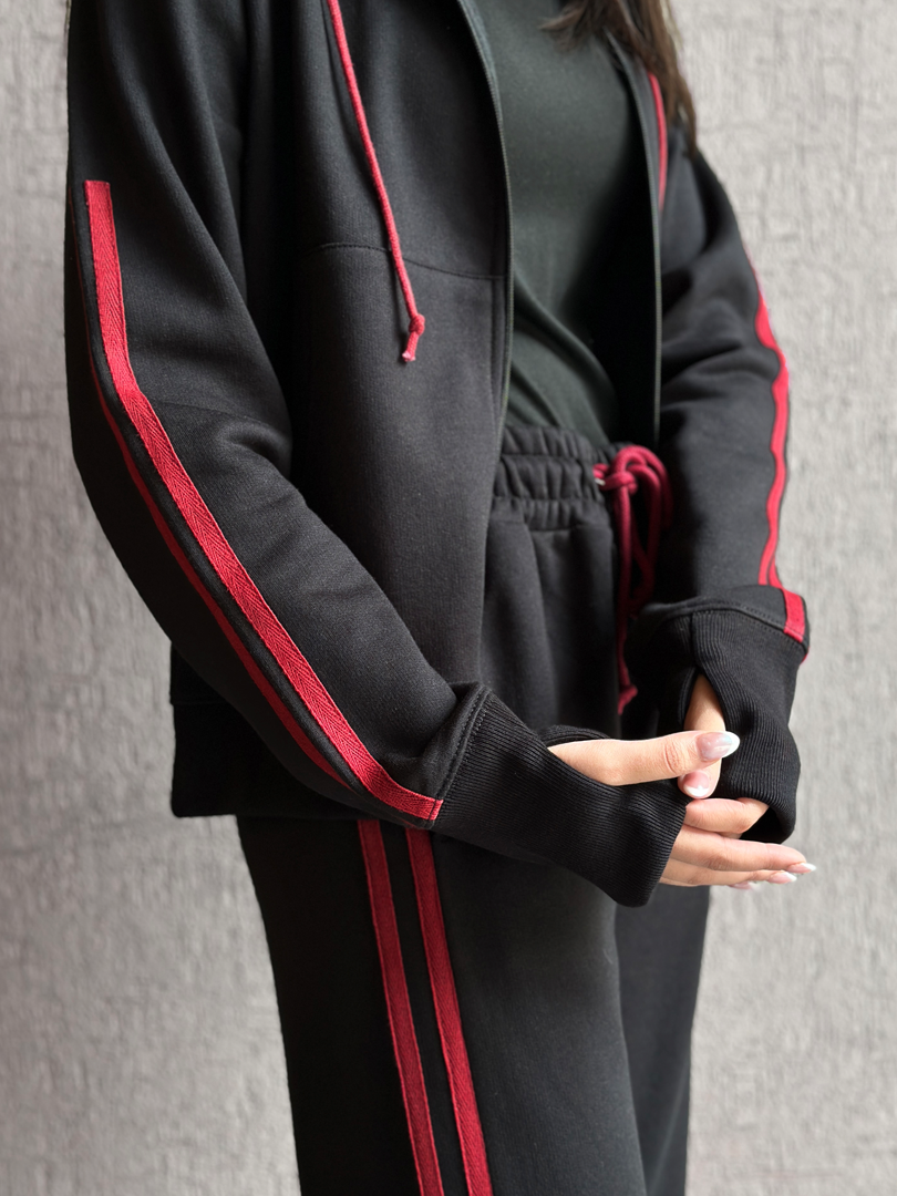 Quinn Hoodie Matching Set (Winter) - Black