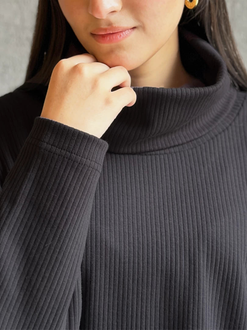 Yula High Neck (Winter) - Smoky Black