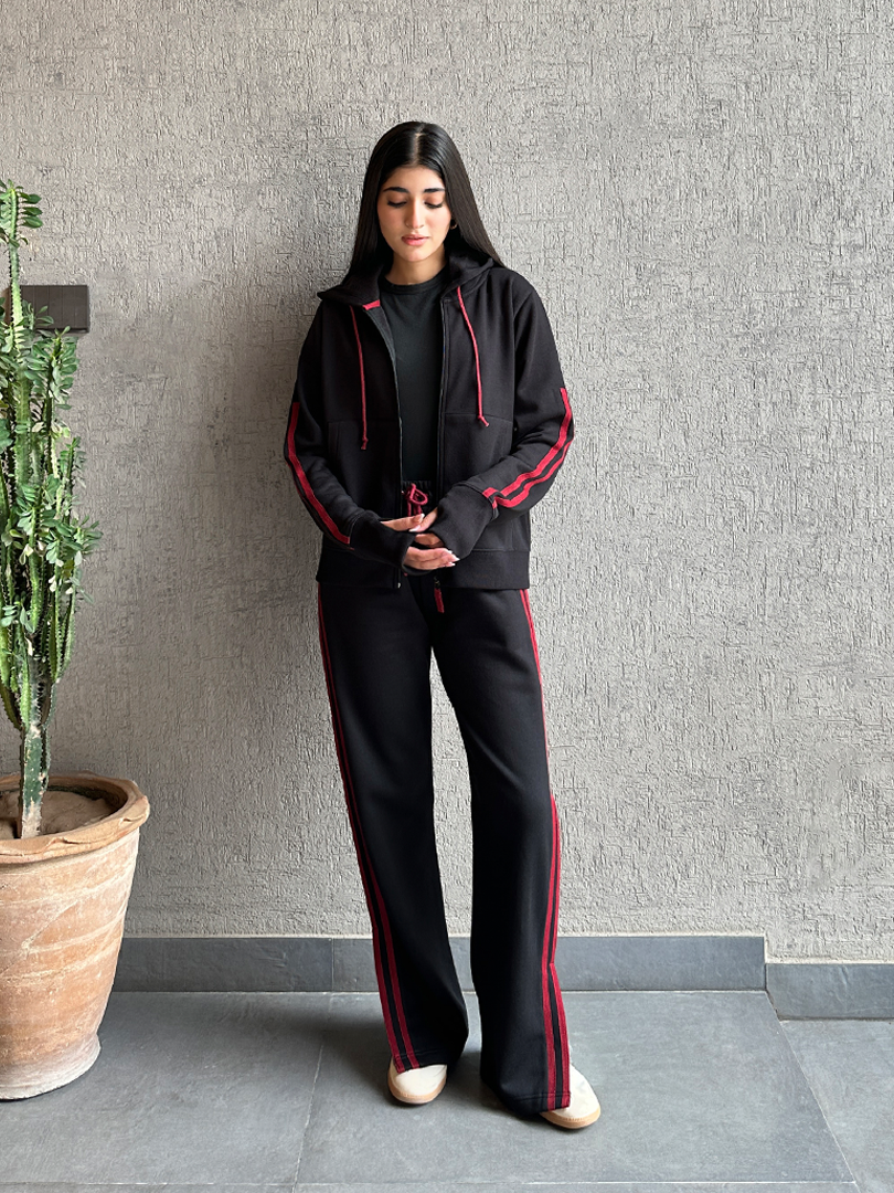 Quinn Hoodie Matching Set (Winter) - Black