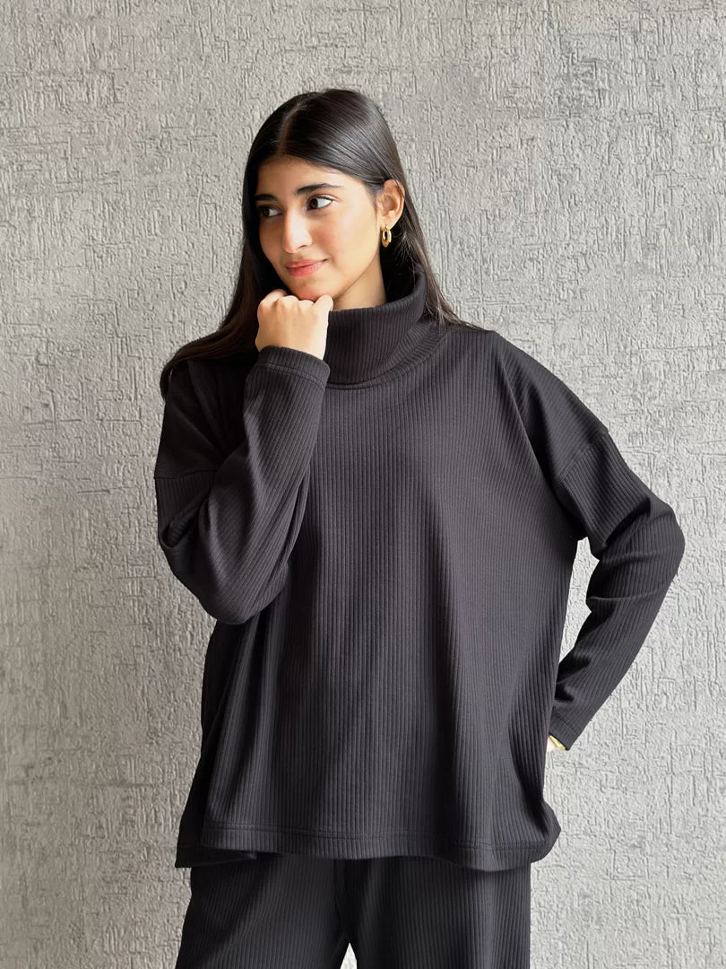 Yula High Neck (Winter) - Smoky Black