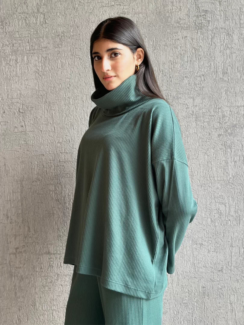 Yula High Neck Matching Set (Winter) - Evergreen