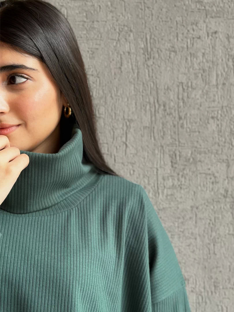 Yula High Neck Matching Set (Winter) - Evergreen