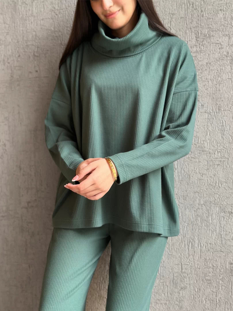 Yula High Neck Matching Set (Winter) - Evergreen