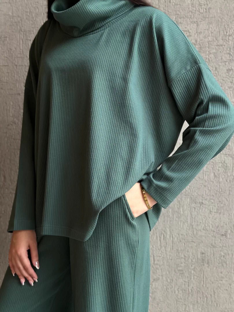 Yula High Neck Matching Set (Winter) - Evergreen