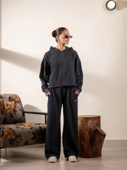 Soho Midnight Blue women's hoodie co ord set featuring a boxy hoodie and matching wide-leg trousers