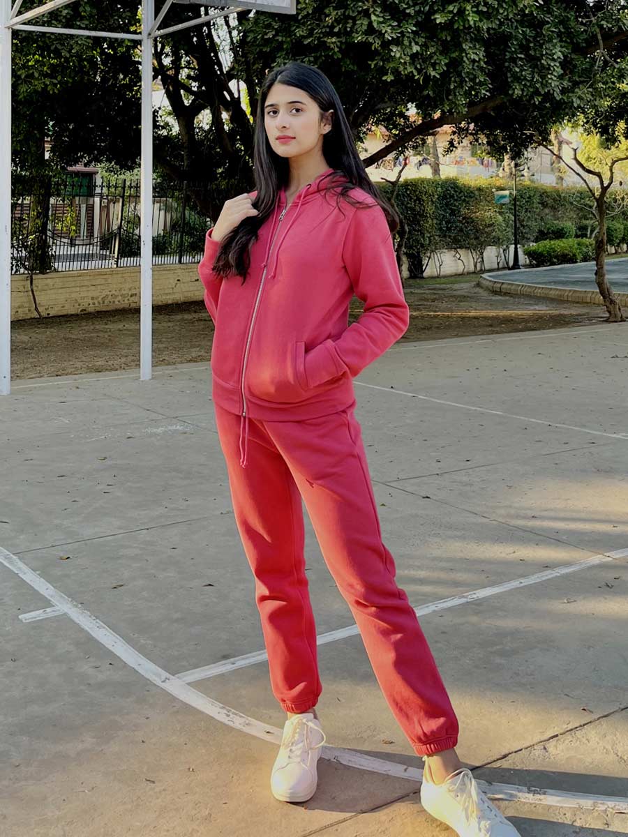 Sybil Athleisure Zipper Hoodie Set